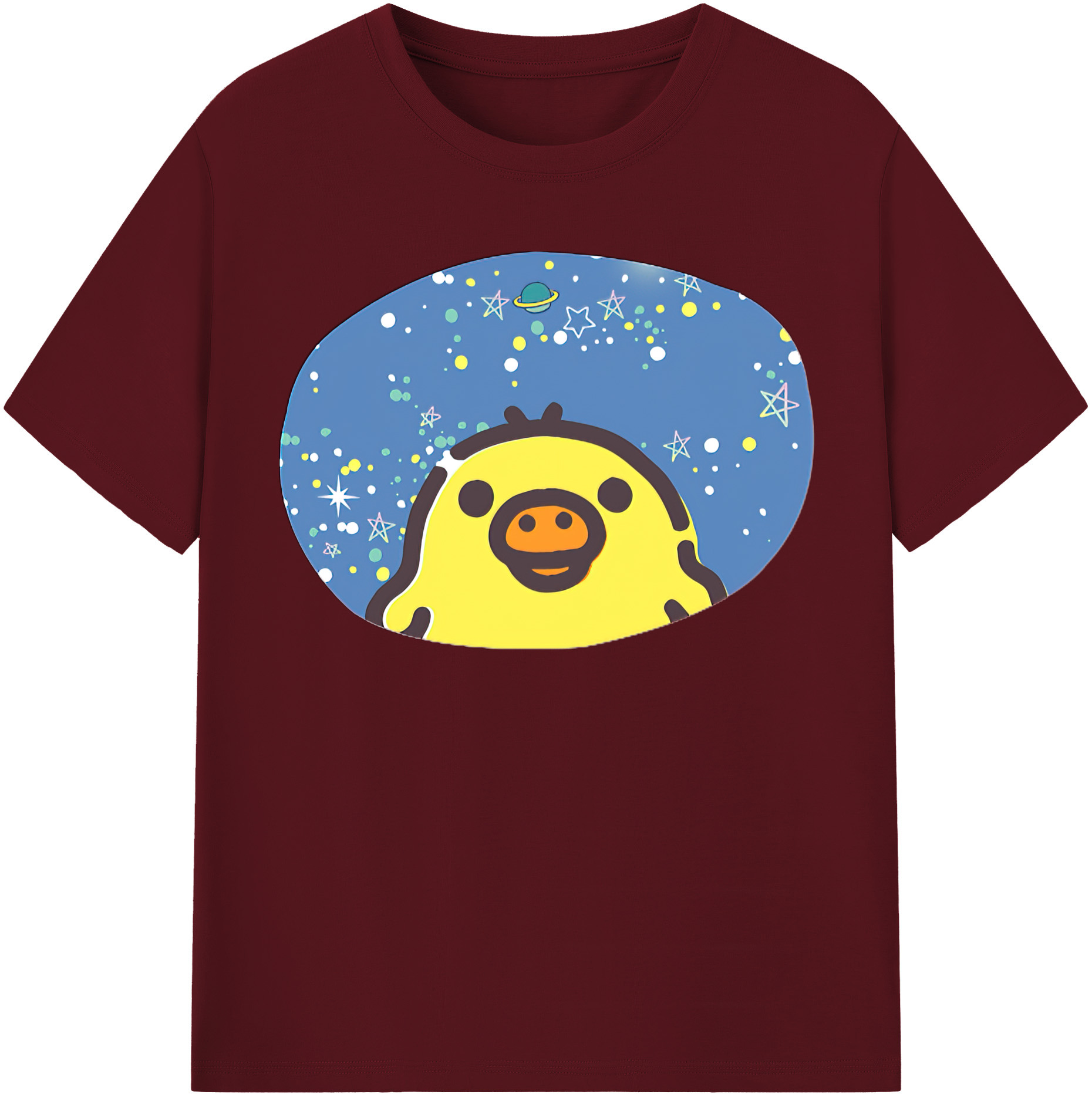 （画像用） リラックマ リラックマ キイロイトリ Rilakkuma Korilakkuma Kiiroitori 綿100％半袖Tシャツ（フロントプリント）